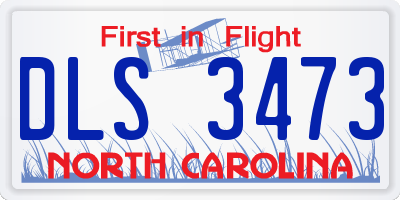 NC license plate DLS3473