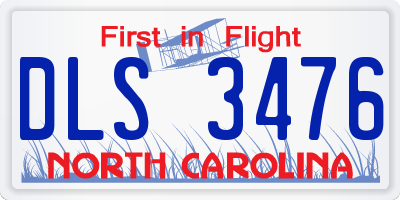 NC license plate DLS3476
