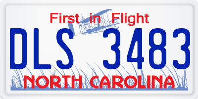 NC license plate DLS3483