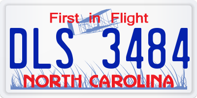 NC license plate DLS3484