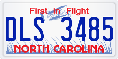 NC license plate DLS3485