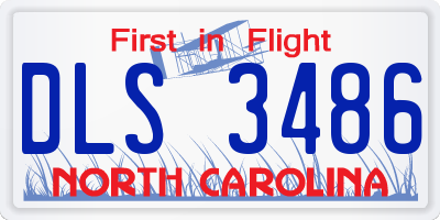 NC license plate DLS3486
