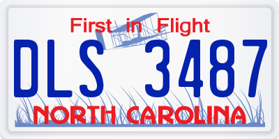NC license plate DLS3487