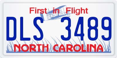 NC license plate DLS3489
