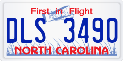 NC license plate DLS3490