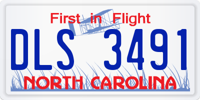 NC license plate DLS3491