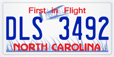 NC license plate DLS3492