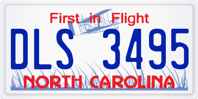 NC license plate DLS3495