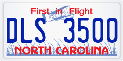 NC license plate DLS3500