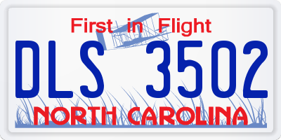 NC license plate DLS3502