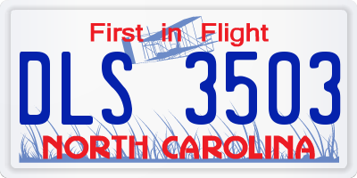 NC license plate DLS3503