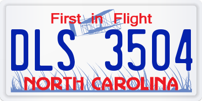 NC license plate DLS3504