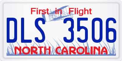 NC license plate DLS3506