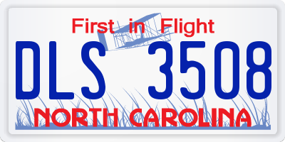 NC license plate DLS3508