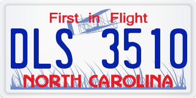 NC license plate DLS3510