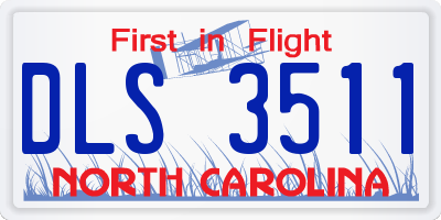 NC license plate DLS3511