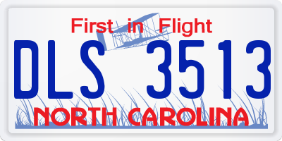 NC license plate DLS3513