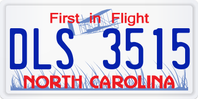 NC license plate DLS3515