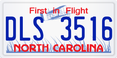 NC license plate DLS3516