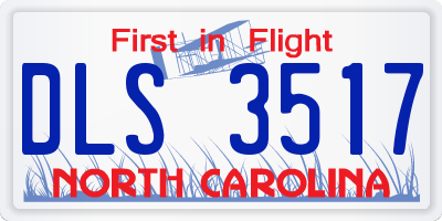 NC license plate DLS3517