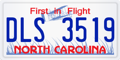 NC license plate DLS3519