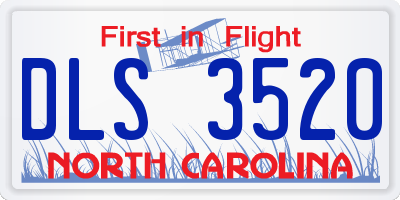 NC license plate DLS3520
