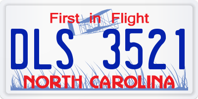 NC license plate DLS3521