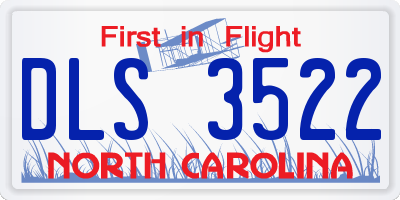 NC license plate DLS3522