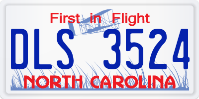 NC license plate DLS3524