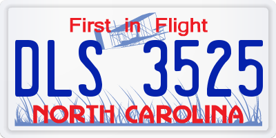 NC license plate DLS3525