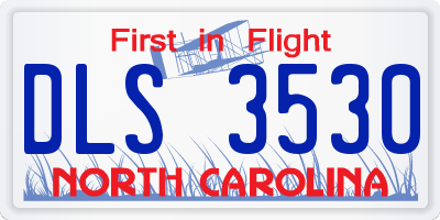 NC license plate DLS3530