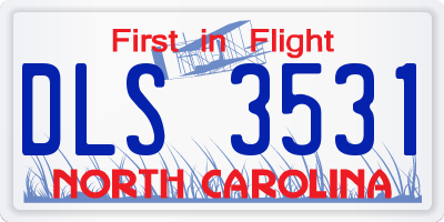 NC license plate DLS3531