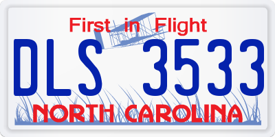 NC license plate DLS3533