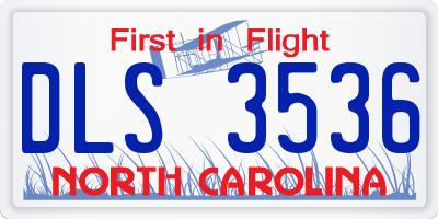 NC license plate DLS3536