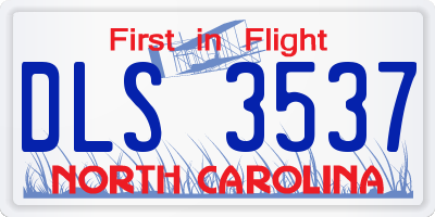 NC license plate DLS3537