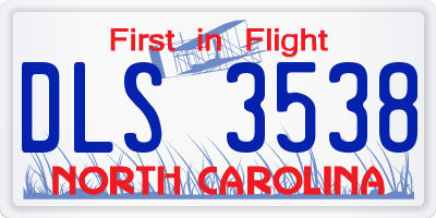 NC license plate DLS3538