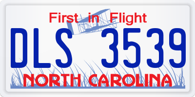 NC license plate DLS3539