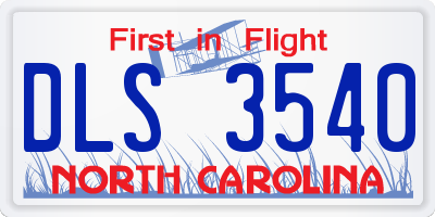 NC license plate DLS3540