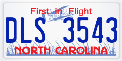 NC license plate DLS3543