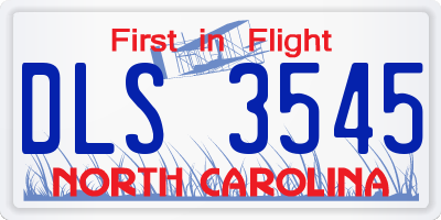 NC license plate DLS3545