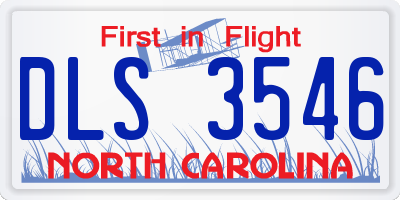 NC license plate DLS3546
