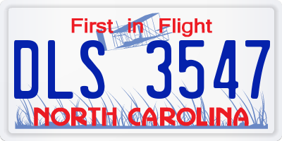 NC license plate DLS3547