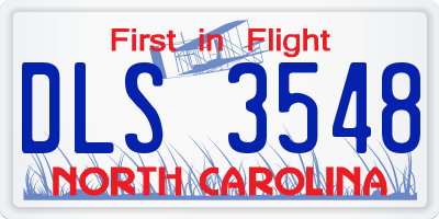 NC license plate DLS3548