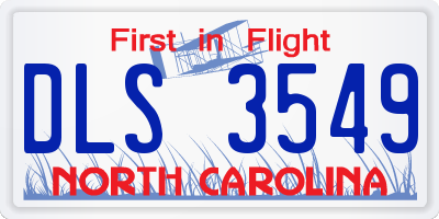 NC license plate DLS3549