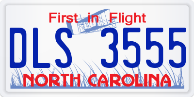 NC license plate DLS3555