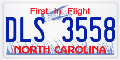 NC license plate DLS3558