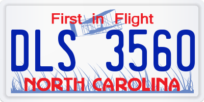 NC license plate DLS3560