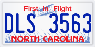 NC license plate DLS3563