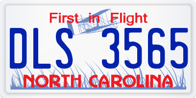 NC license plate DLS3565