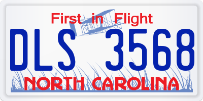 NC license plate DLS3568